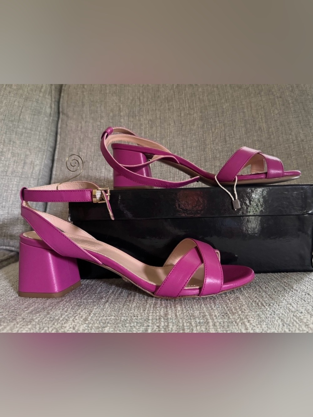 Women’s Slingback Block Heel Sandals Fuchsia Pink purple Anna Virgili 
siz40/9.5